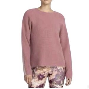 NWT CALME X JOHNNY WAS Color Block Waffle Texture Cashmere Sweater L